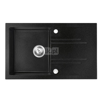 MEZZO II zlewozmywak granitowy 1-komorowy 48/78, grafit shine