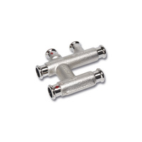 Trójnik Concept By SANHA Therm krzyżowy stal (niklowanie) 22 mm x 15 mm x 22 mm MZ