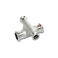 Czwórnik Concept By SANHA Therm dwupłaszczyznowy stal 18 mm x 18 mm x 15 mm x 15 mm, zw x zw x zw x zw