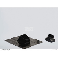 Uniwersalny przepust dachowy, czarny, do wyprowadzenia dachowe, czarnego, do nachyleń dachu 25 st.– 50 st., stosowany do fi150/180 mm