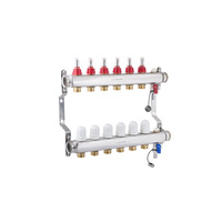 PHA-127 3-obwodowy PN6 Rozdzielacz ze stali nierdzewnej z odpowietrznikiem automatycznym do ogrzewania podłogowego