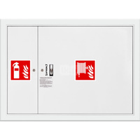 Hydrant DN 25 FIT wnękowy z miejscem na gaśnicę obok zwijadła, wąż 30 m, zamek patent, RAL 9003