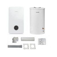 Pakiet - Kocioł gazowy jednofunkcyjny BOSCH TERMOTECHNIKA CONDENS GC2300iW20P kondensacyjny wiszący 21.2 kW + Czujnik temperatury zewnętrznej+ Zestaw powietrzno-spalinowy2581 (do szachtu) + Czujnik c.w.u. + RegulatorCW400 + Zasobnik c.w.uWST120-5O