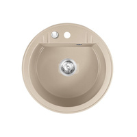 MEZZO II zlewozmywak granitowy 1-komorowy fi51, piasek