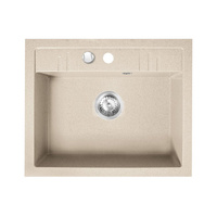 MEZZO II zlewozmywak granitowy 1-komorowy 48/58, piasek